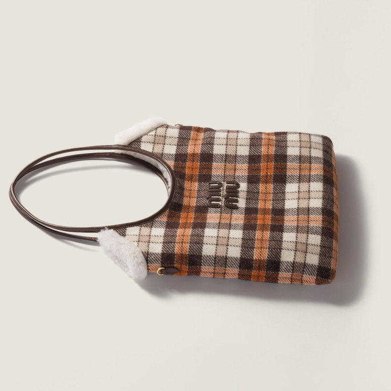 IVY plaid and shearling bag 7