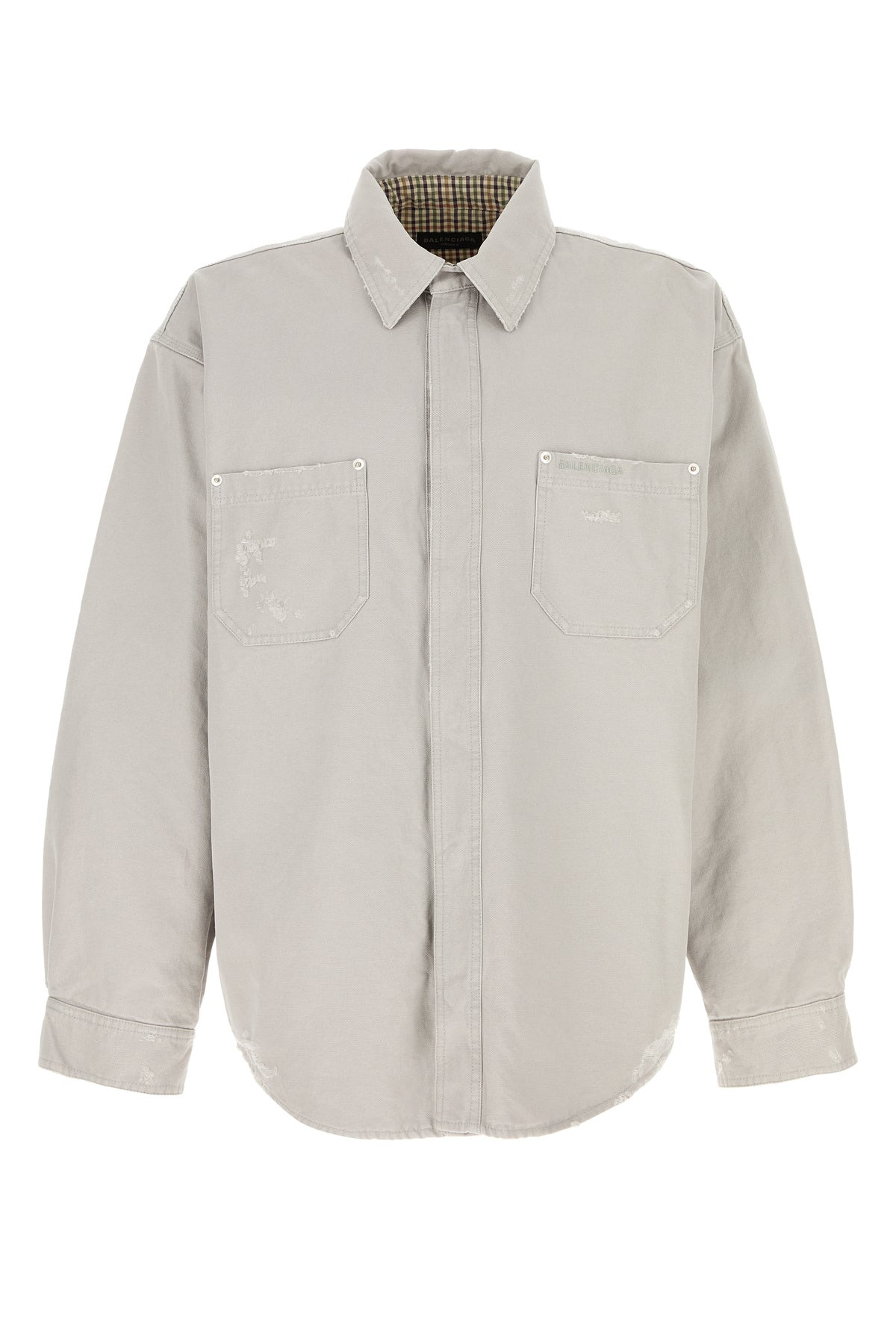 Light grey cotton oversize shirt - 1