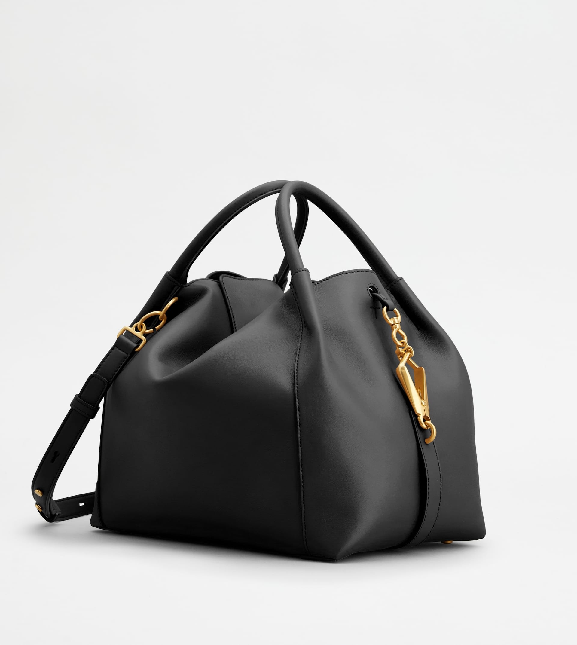 SATCHEL IN LEATHER SMALL - BLACK - 3