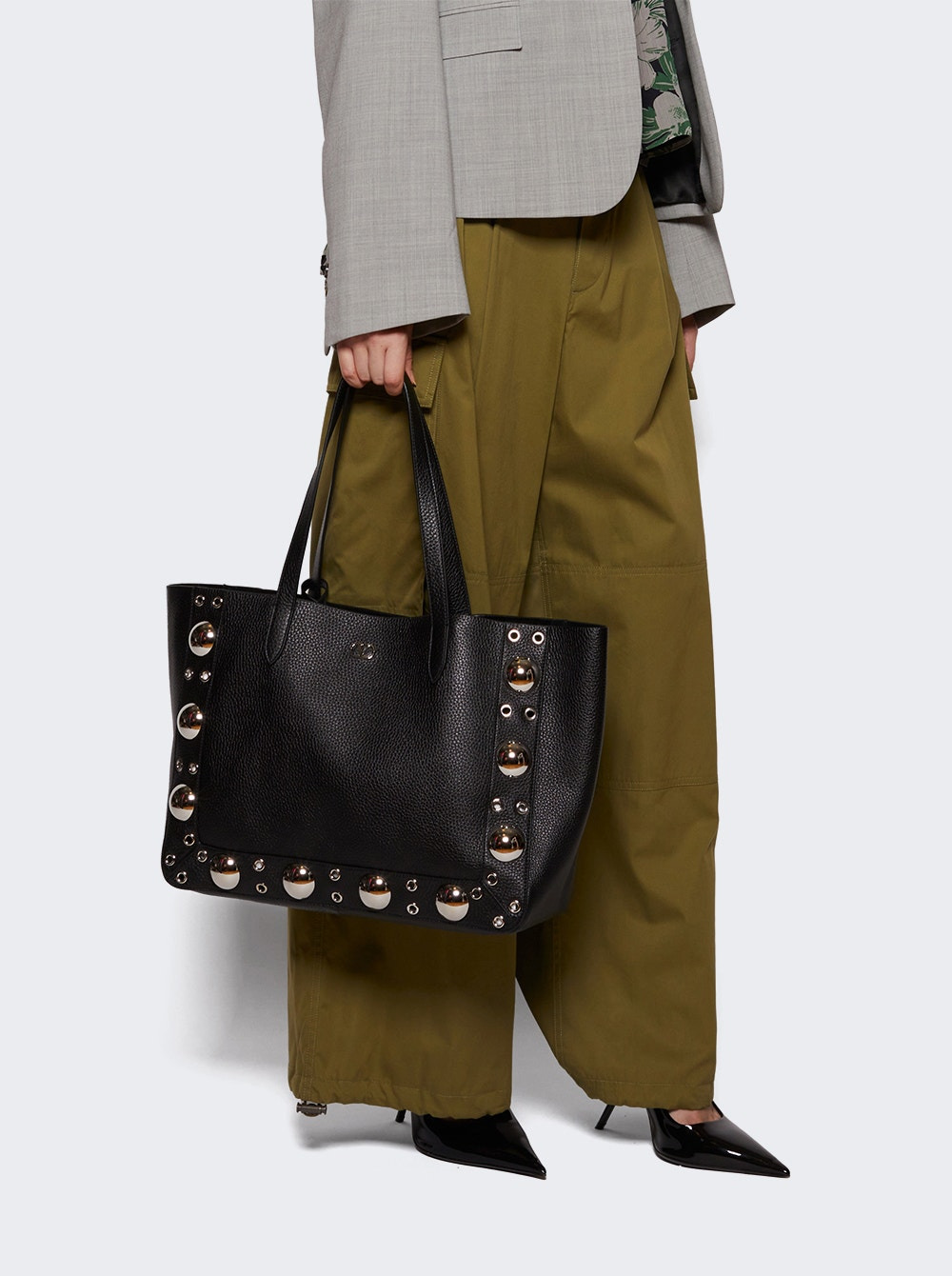 Medium NellcÔte Grainy Calfskin Shopping Tote Black - 2