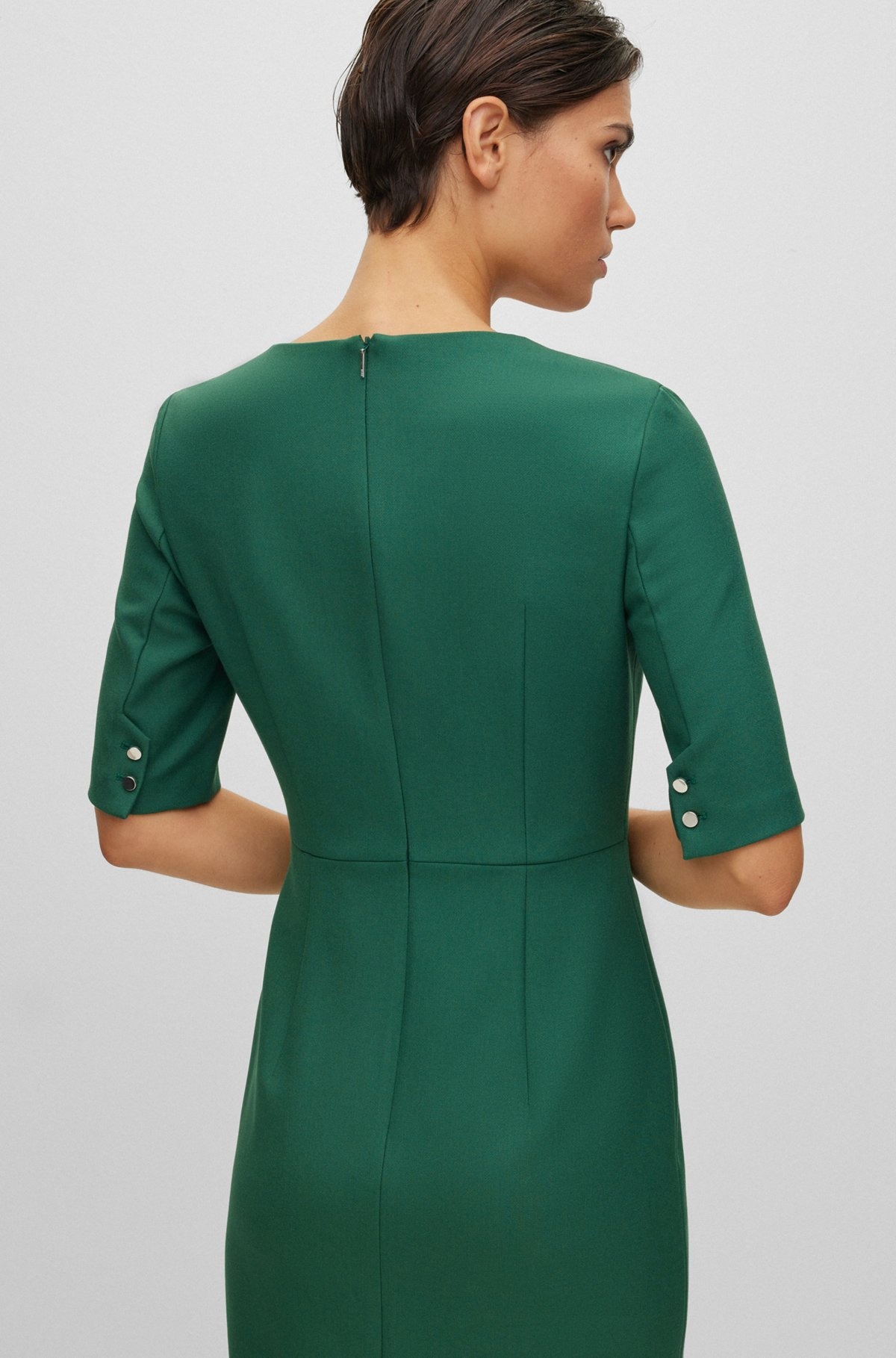 SLIM-FIT DRESS WITH SQUARE NECKLINE - 6