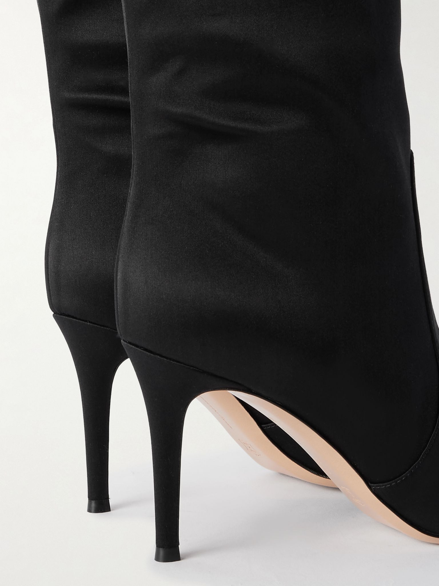 Hansen 85 satin-crepe over-the-knee boots Black - 4