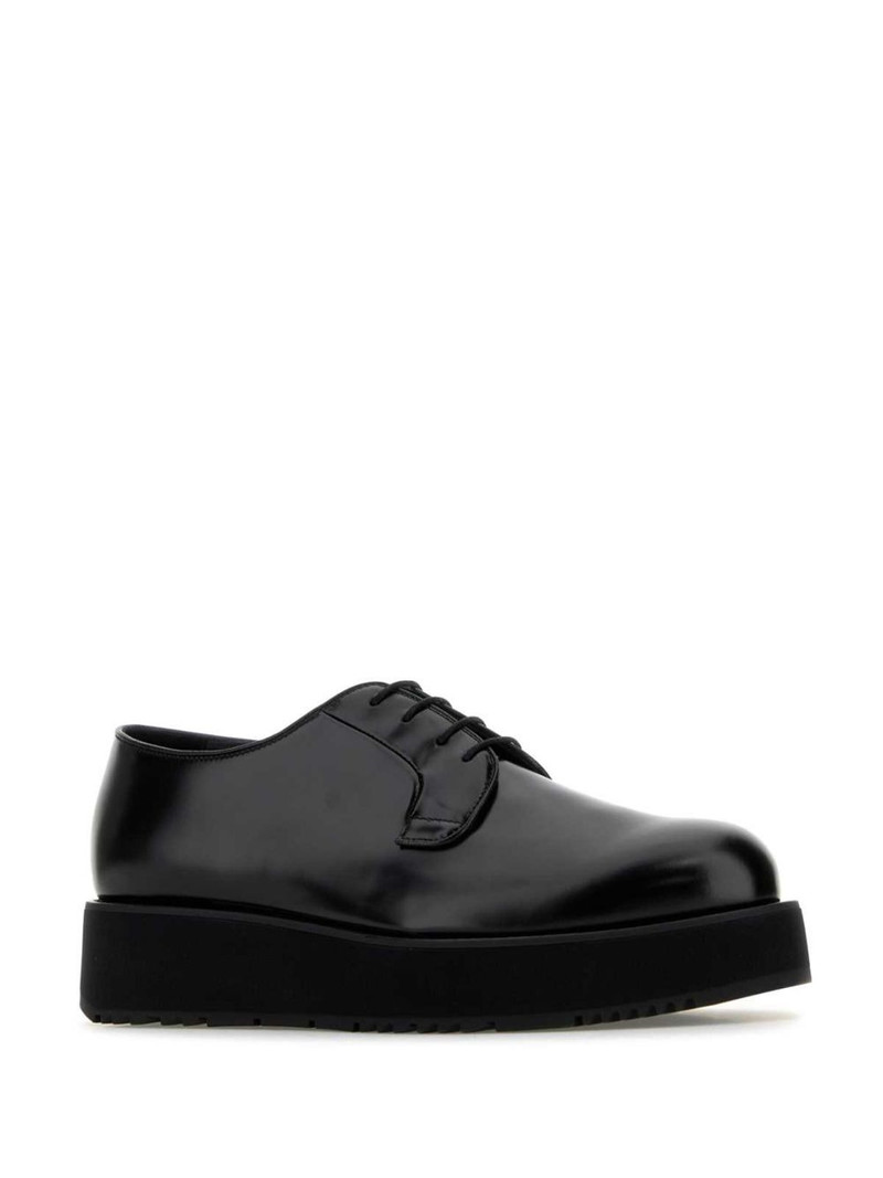 Prada brushed-leather derby shoes outlook