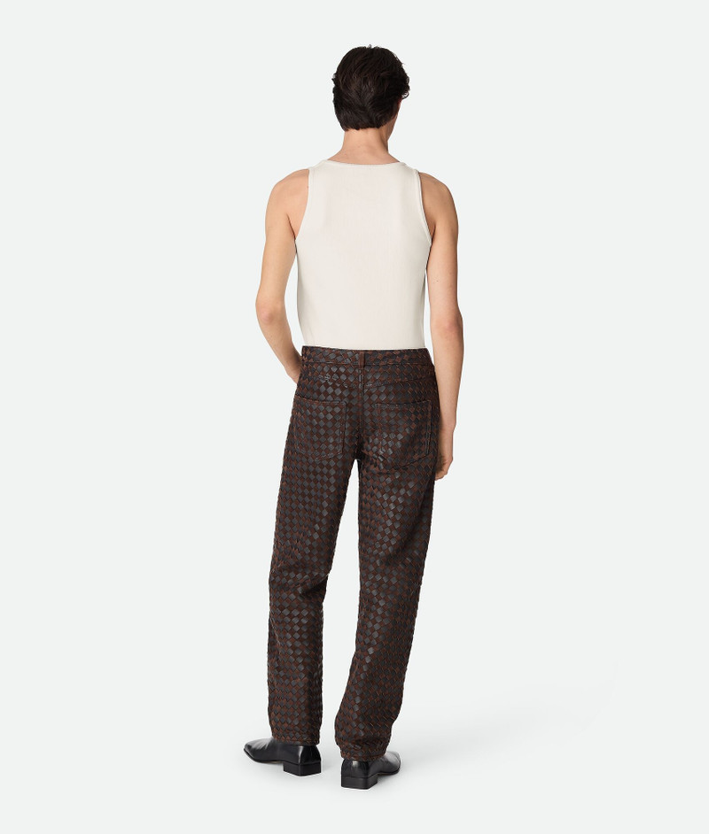 Bottega Veneta Intrecciato Leather And Suede Straight Pants outlook