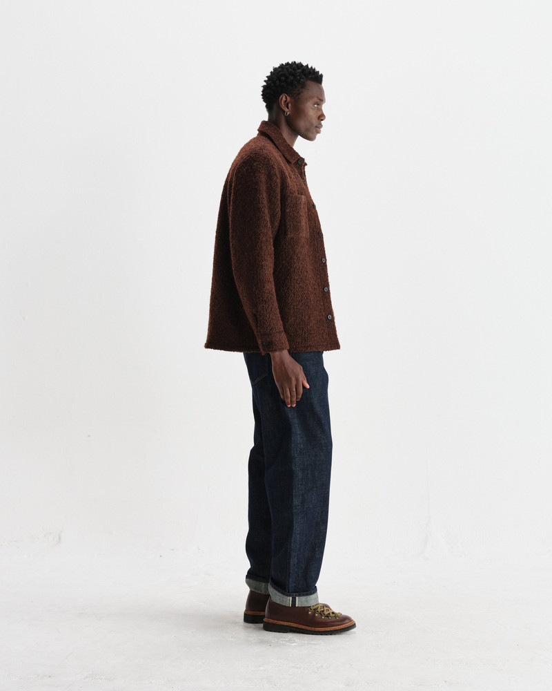 Mount - Brown Reversible Boucle Wool Overshirt 7