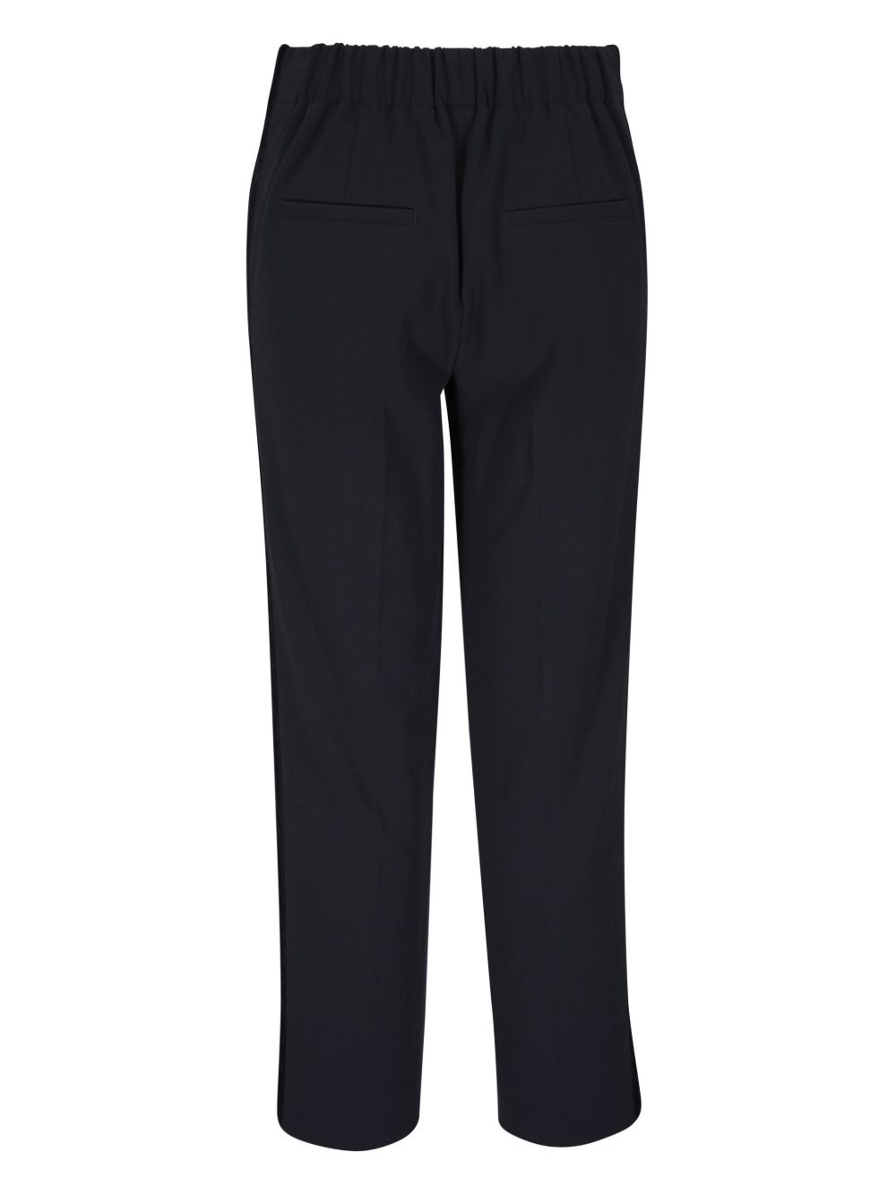 velvet-trim cropped trousers - 2