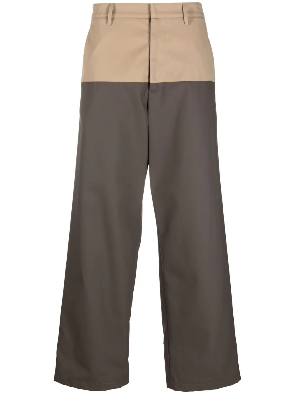 two-tone side-leg trousers - 1