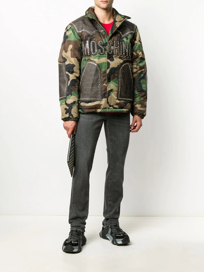 Moschino camouflage-print puffer jacket outlook