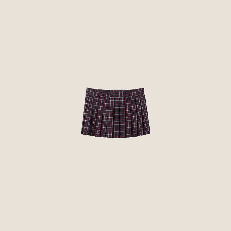 Checked wool miniskirt 1
