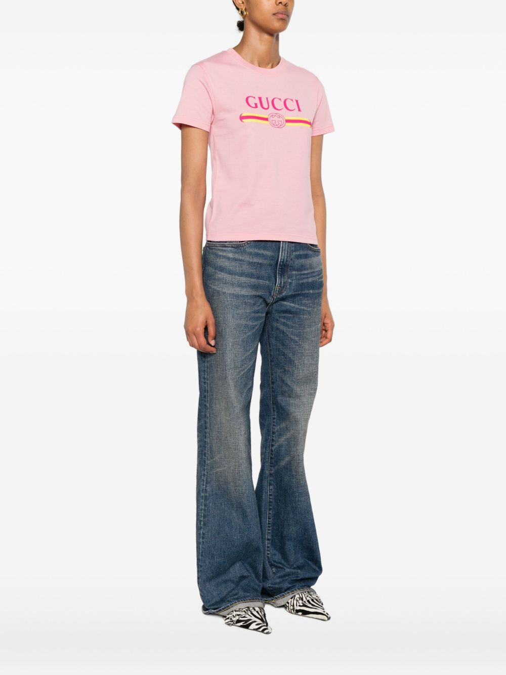 logo-print cotton t-shirt - 3