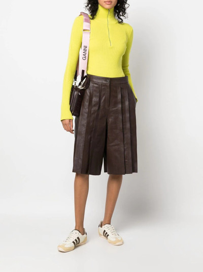 Golden Goose pleated leather shorts outlook