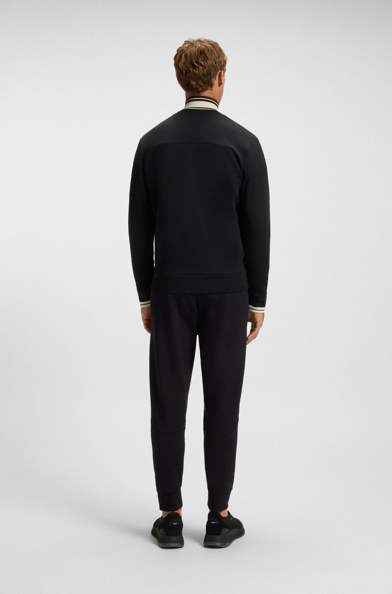 STRIPE-DETAIL ZIP-UP SWEATSHIRT IN A COTTON BLEND 5