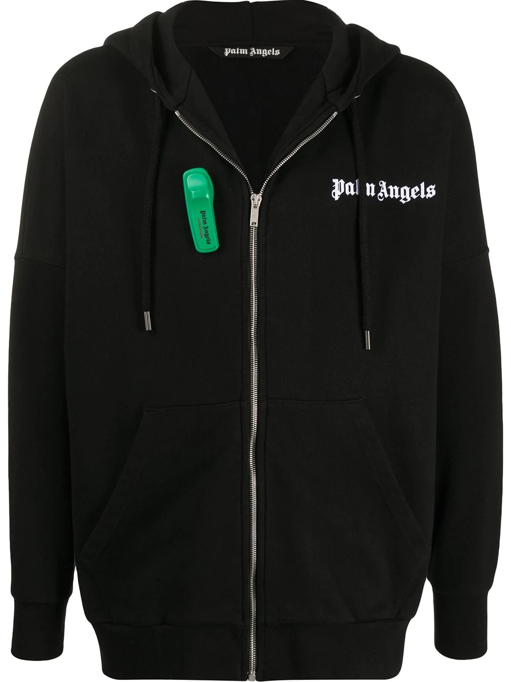 security alarm appliqué zipped hoodie - 1