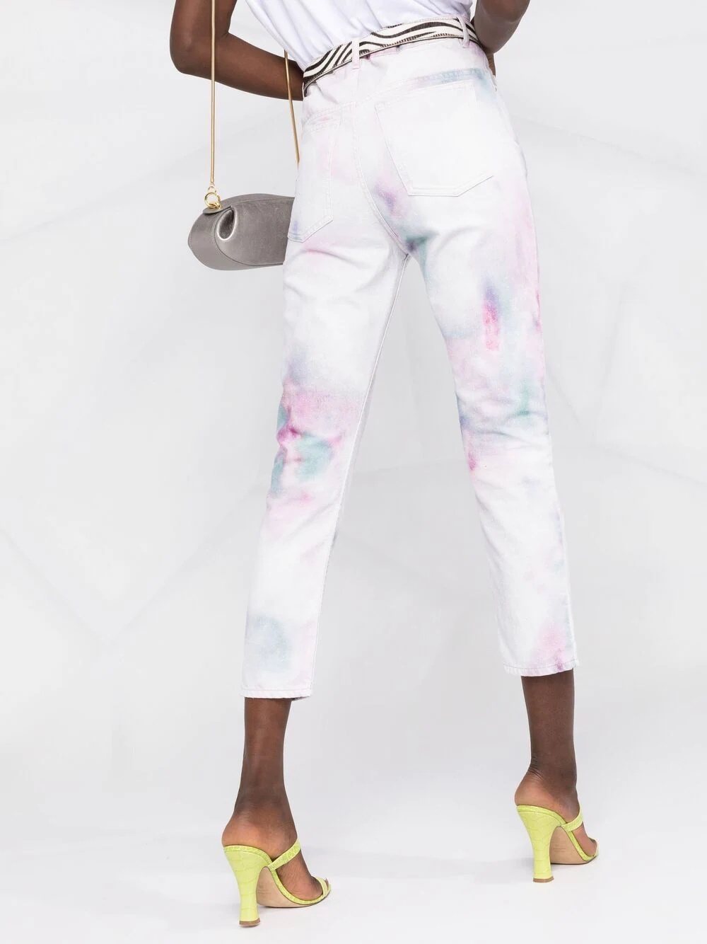 abstract-print cropped trousers - 3