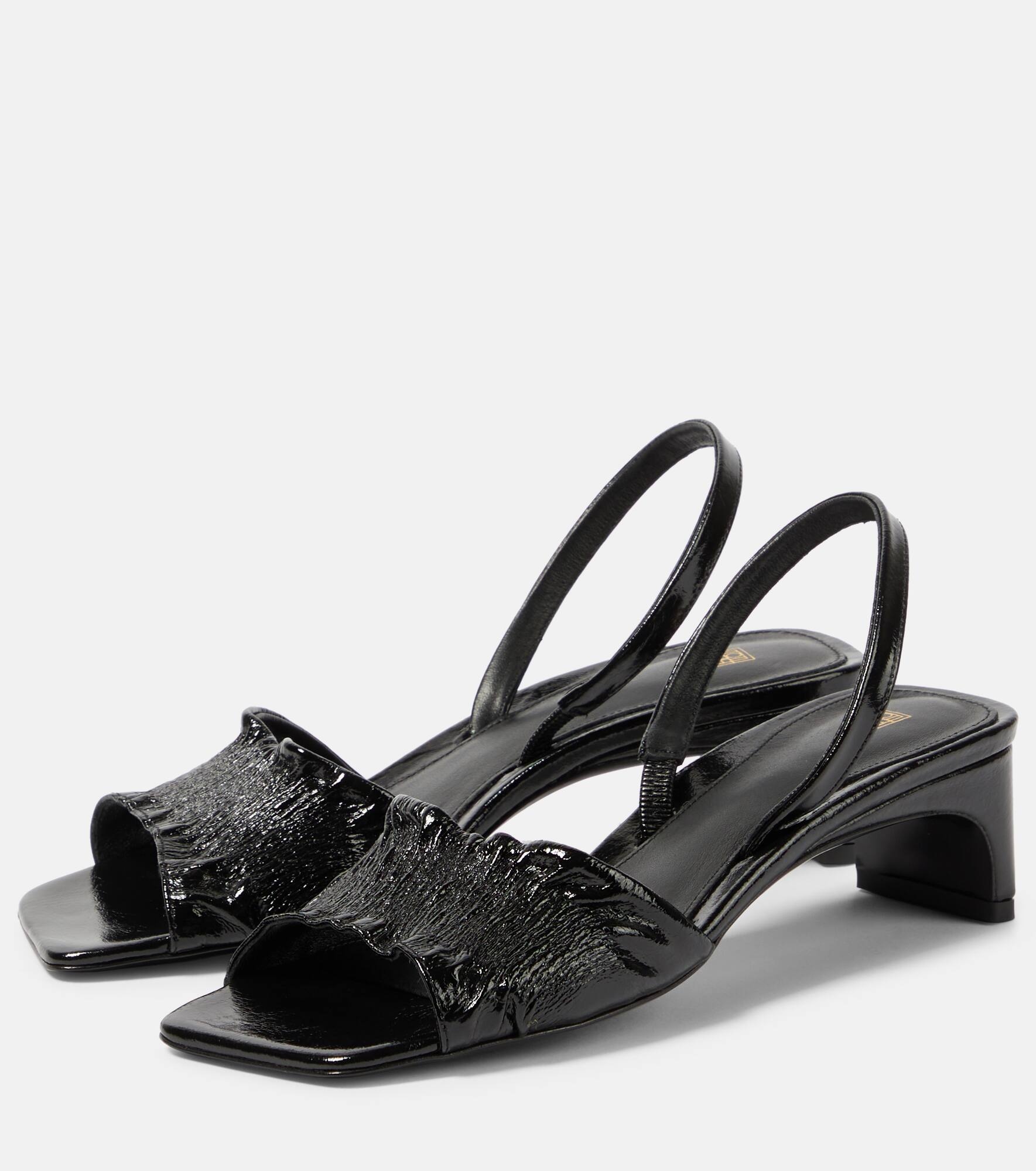 The Gathered Scoop-Heel leather sandals - 5