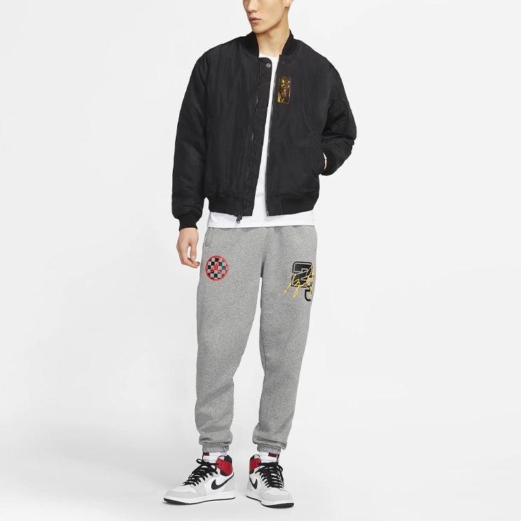 Air Jordan 23 Engineered Numeric Pattern Baseball Collar Long Sleeves Jacket Black CV2787-010 - 2