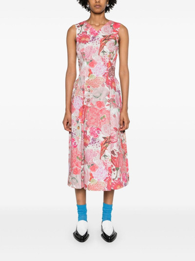 Marni floral-print flared midi dress outlook