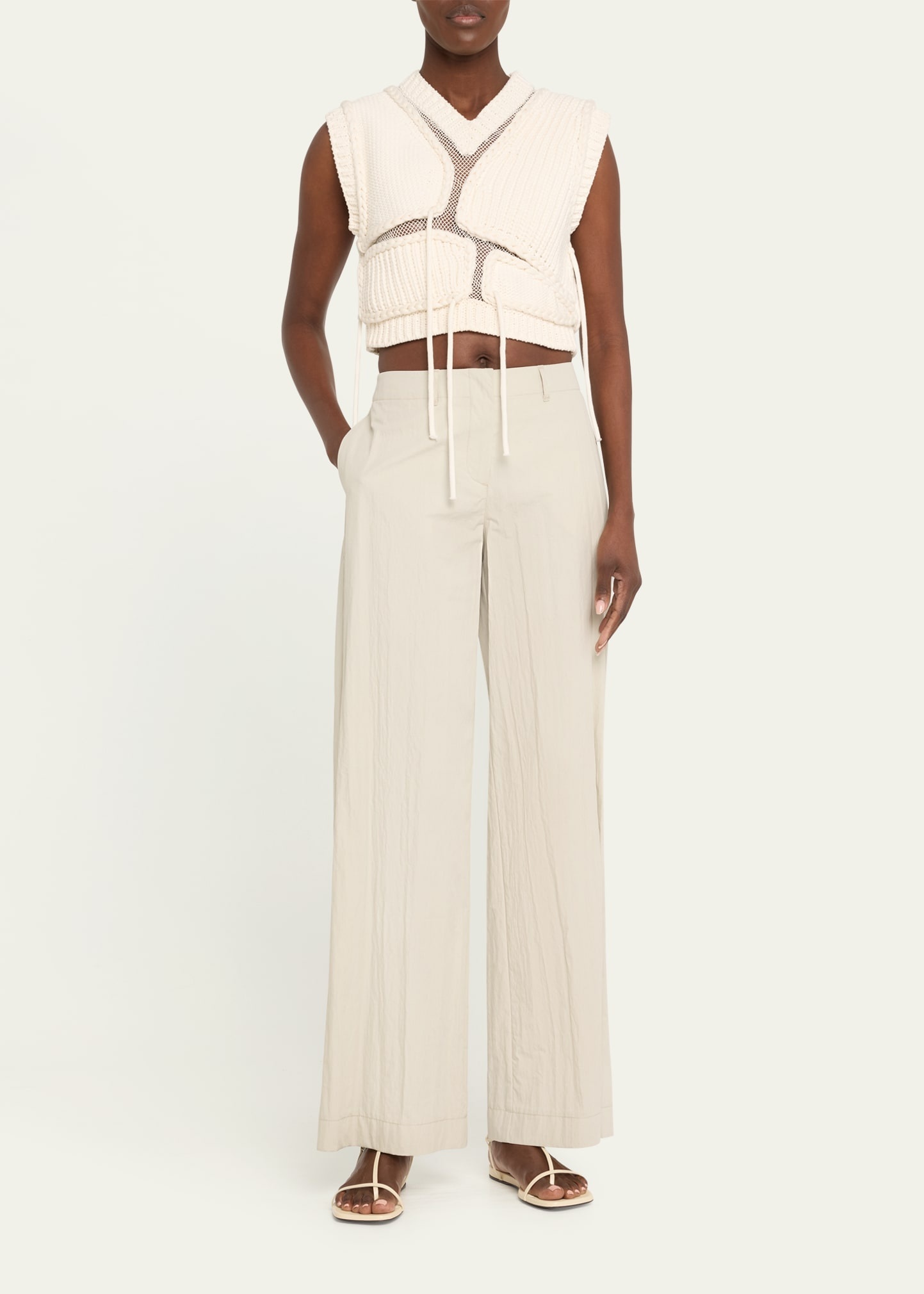 Tortoise Mesh Cropped Vest - 2