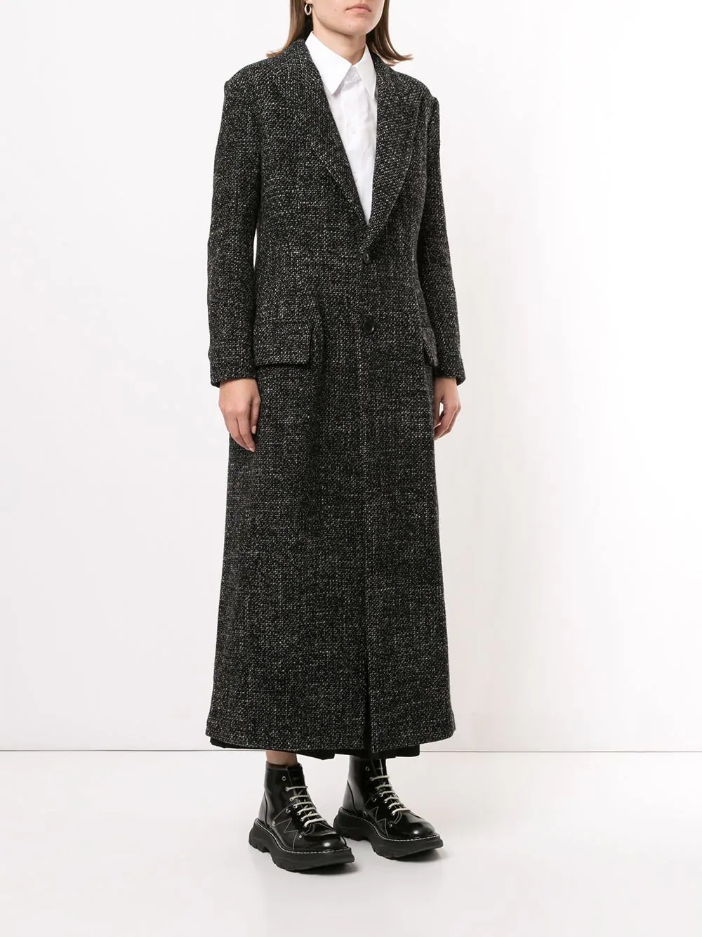 handkerchief hem wool coat - 3