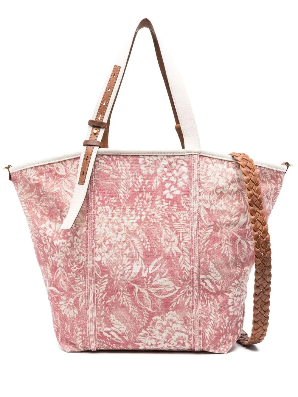 toile de jouy-print canvas tote bag - 1