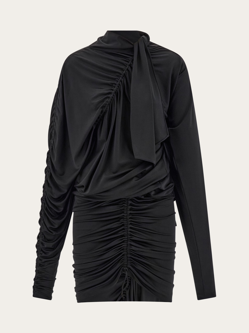 Long sleeved mini dress with gathered detail - 1