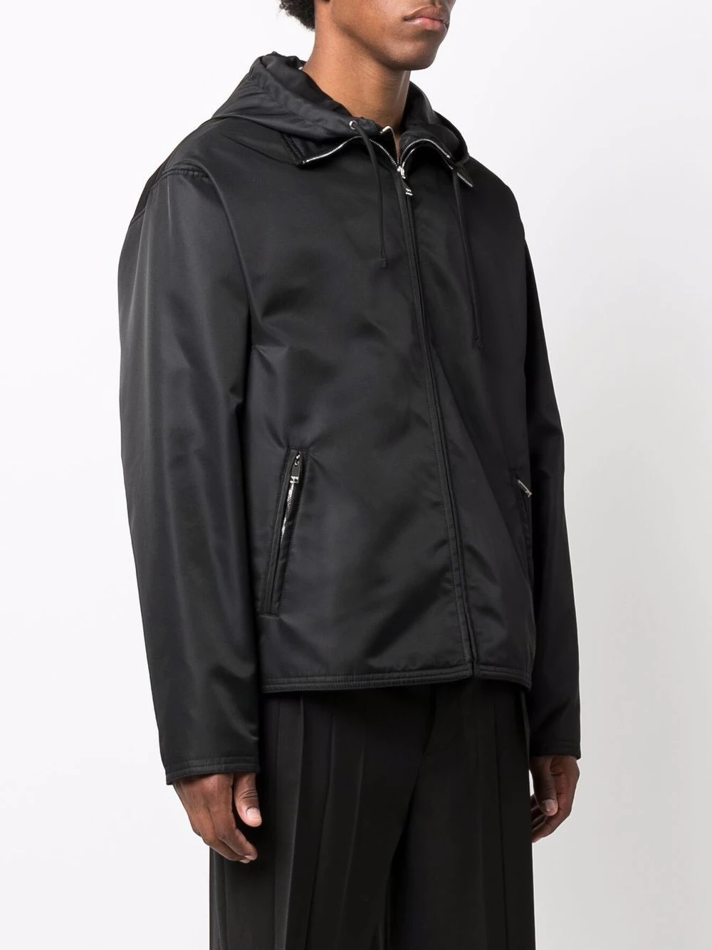 dual zip-detail hooded short jacket - 3