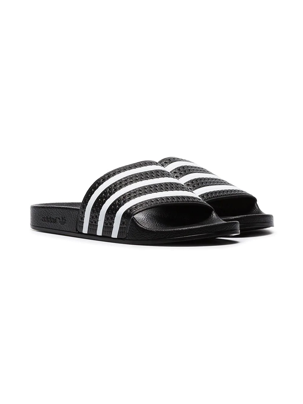 black and white Adilette slides - 3