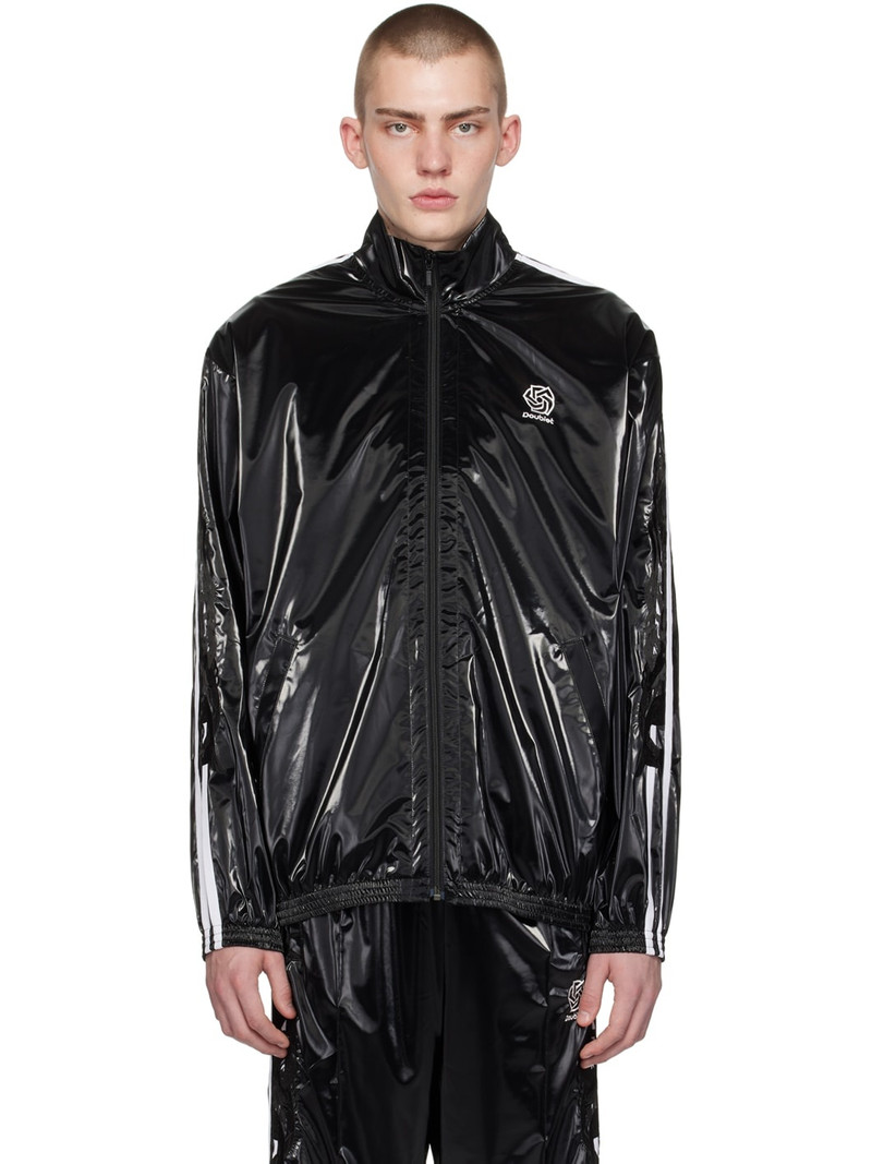 Black Embroidered Track Jacket - 1