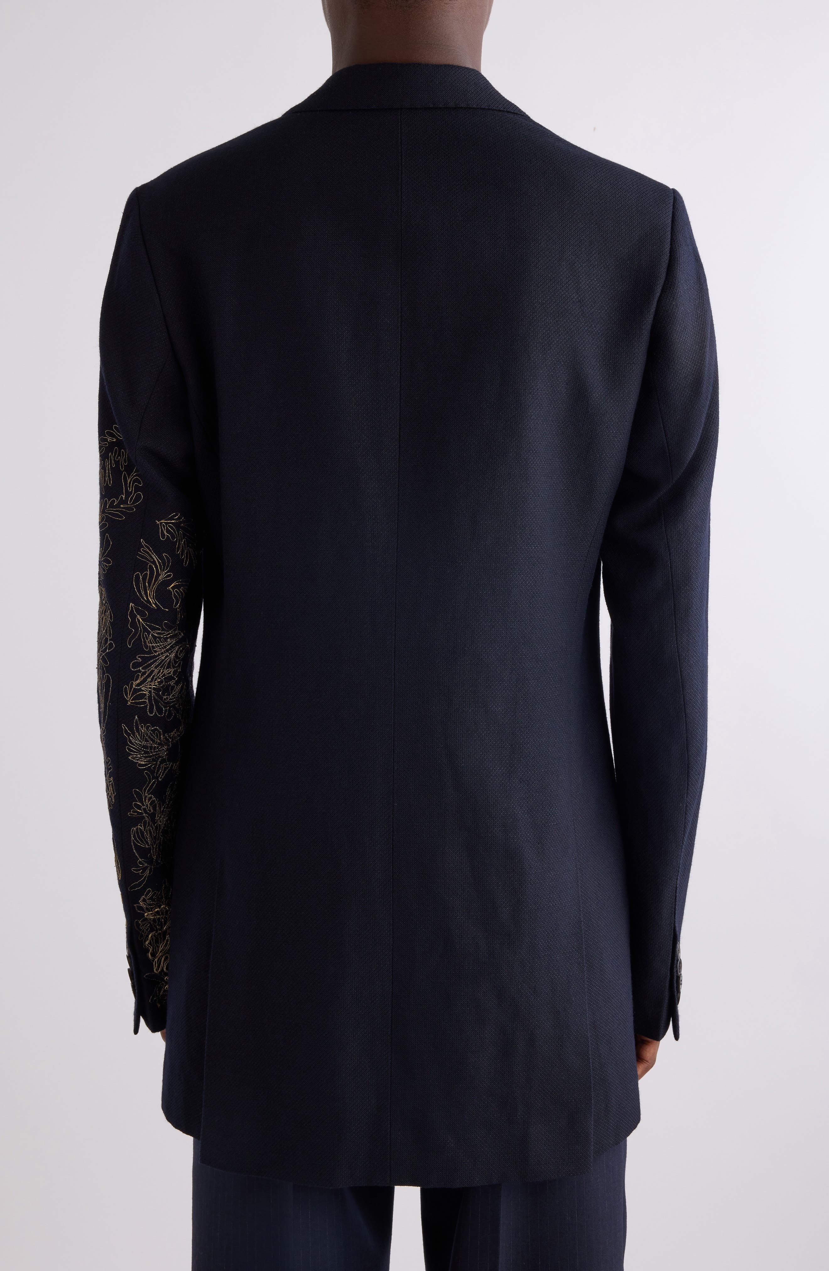 Dries Van Noten Barton Embellished Wool Blend Jacket in Navy at Nordstrom - 3