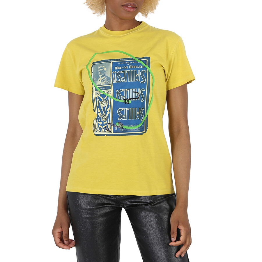 Maison Margiela Yellow Circus Smile Collage Print Cotton T-Shirt - 3