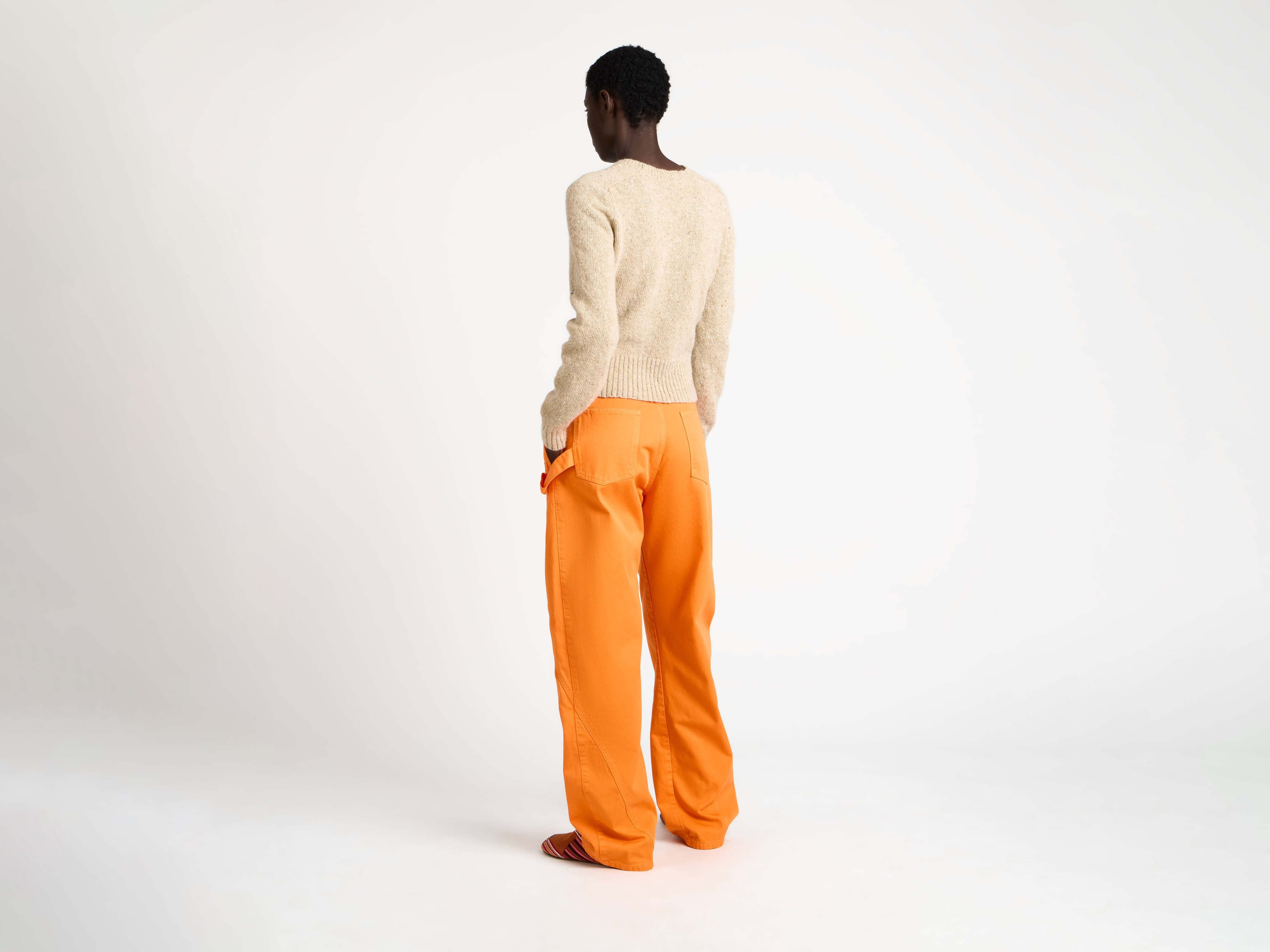 TWISTED WORKWEAR JEANS IN BRIGHT ORANGE - 3