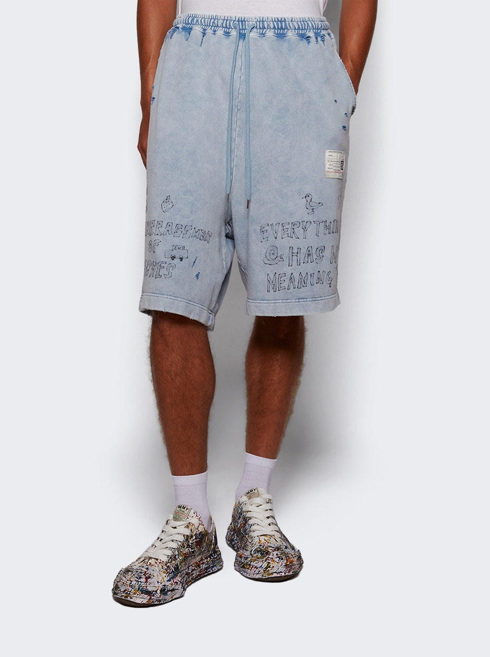 Bleached Shorts Blue - 2