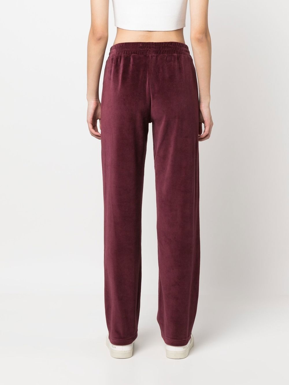 velour side-stripe track pants - 4