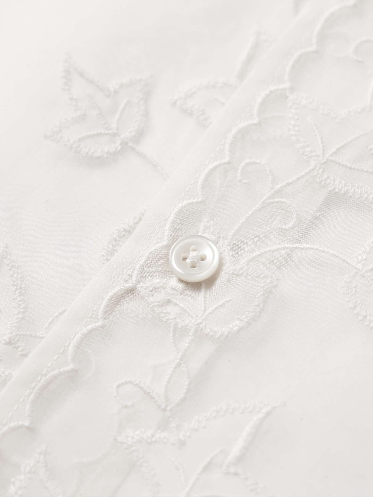 Ivy Camp-Collar Embroidered Silk-Organza Shirt - 4