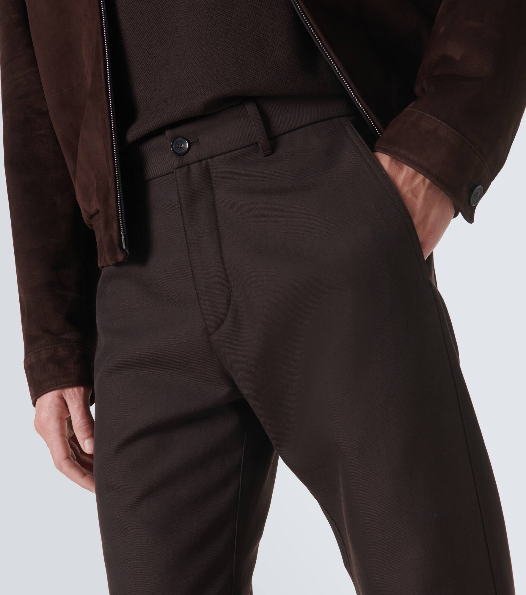 Wool and cotton straight pants - 5