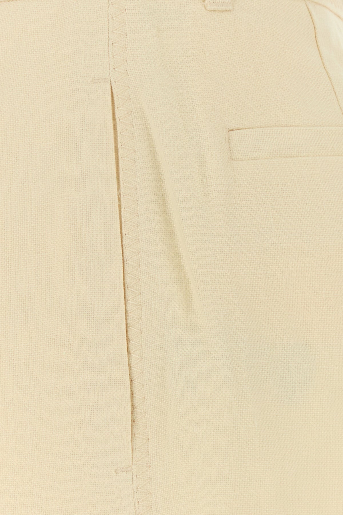 Cream linen Illuminate wide-leg pant - 3