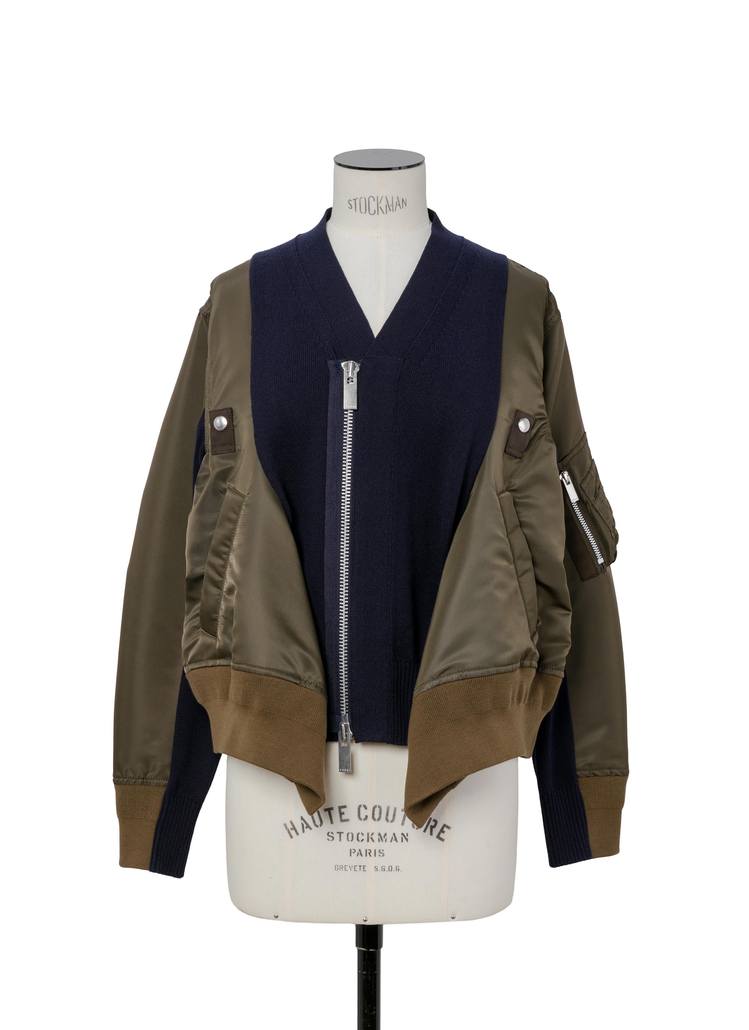 Nylon Twill x Knit Cardigan - 2
