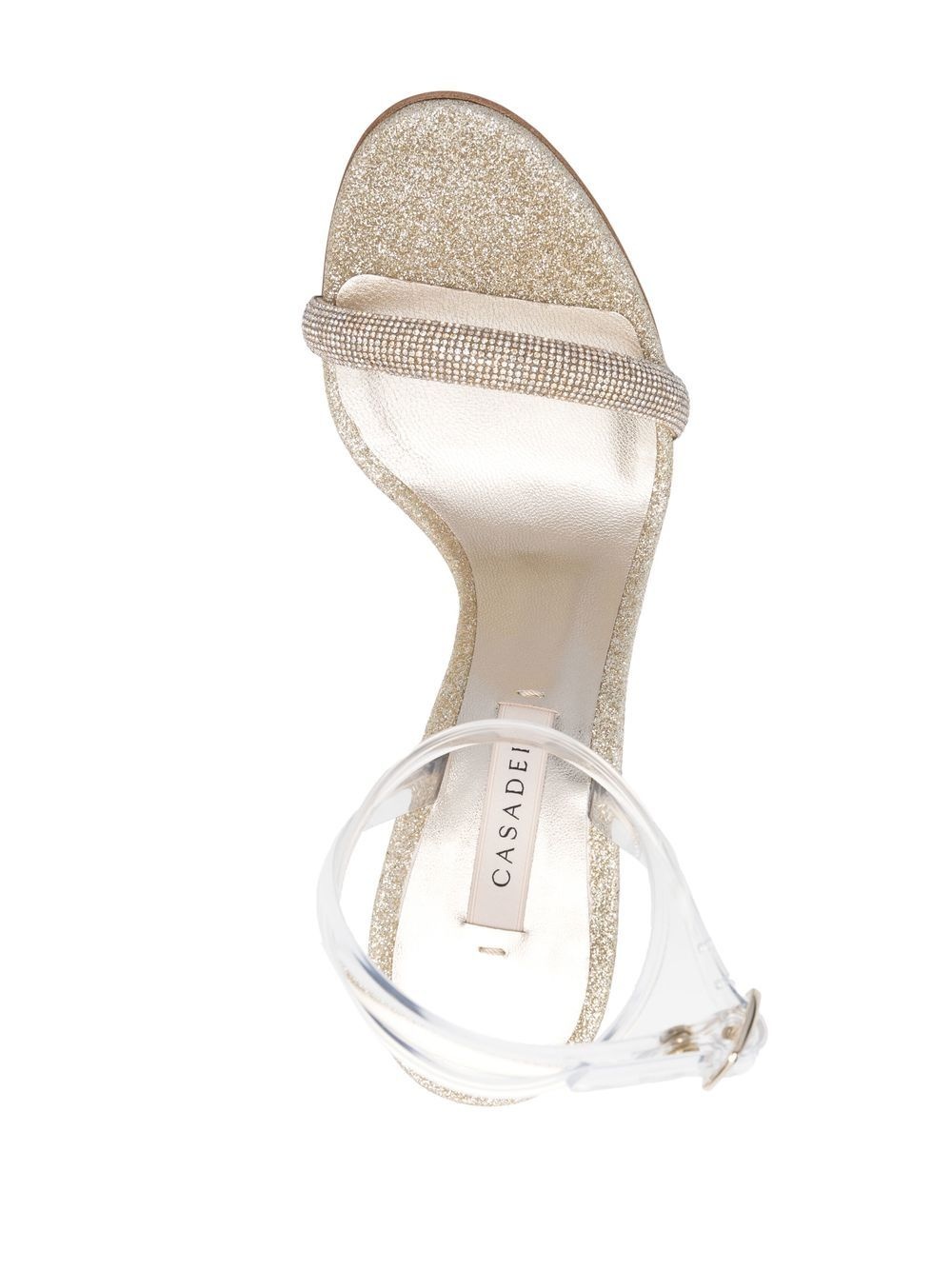 109mm glittered leather sandals - 4