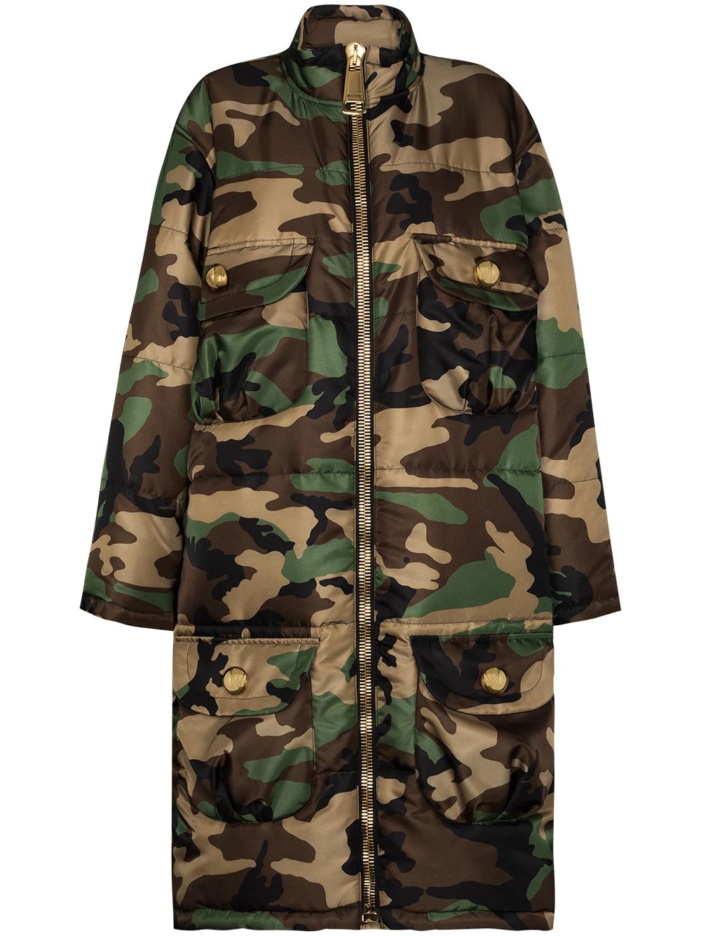 oversized padded camouflage-print coat - 1