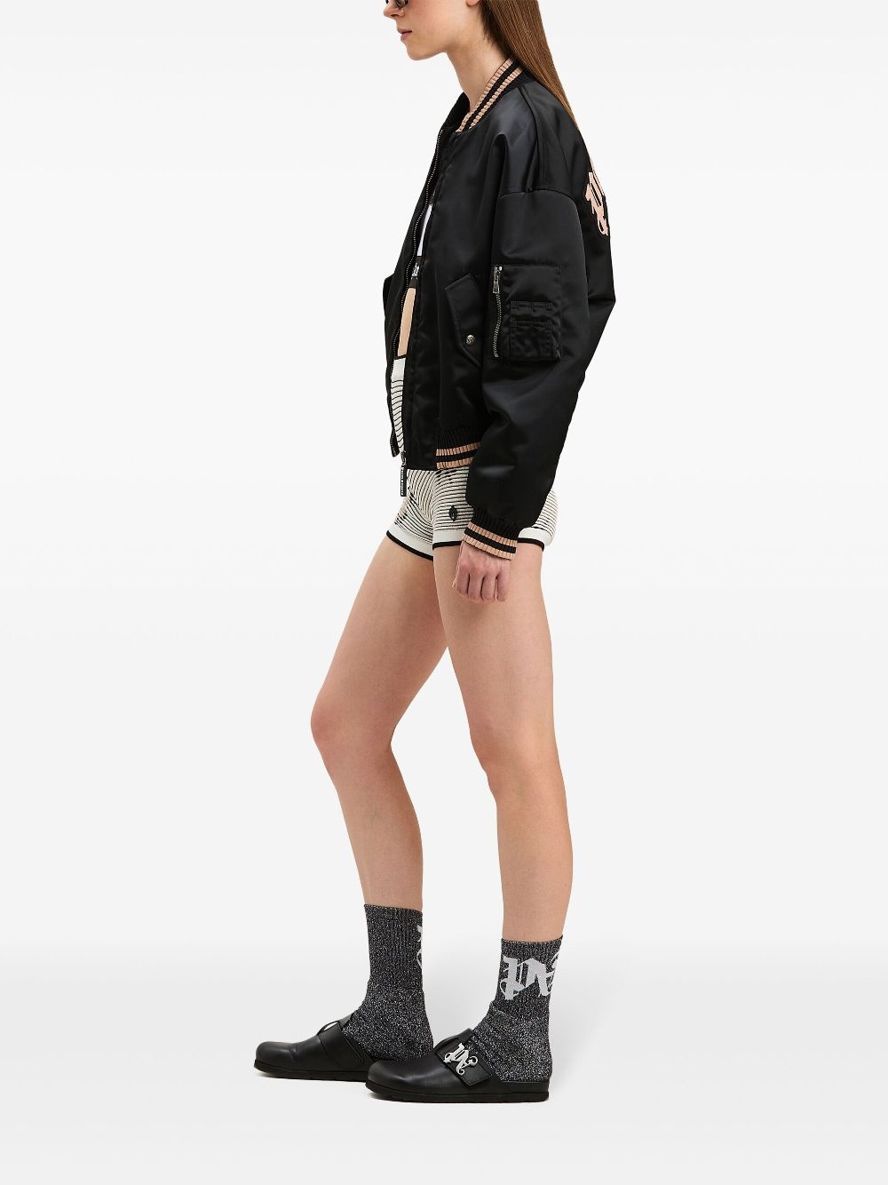 palms-jacquard kniited shorts - 2