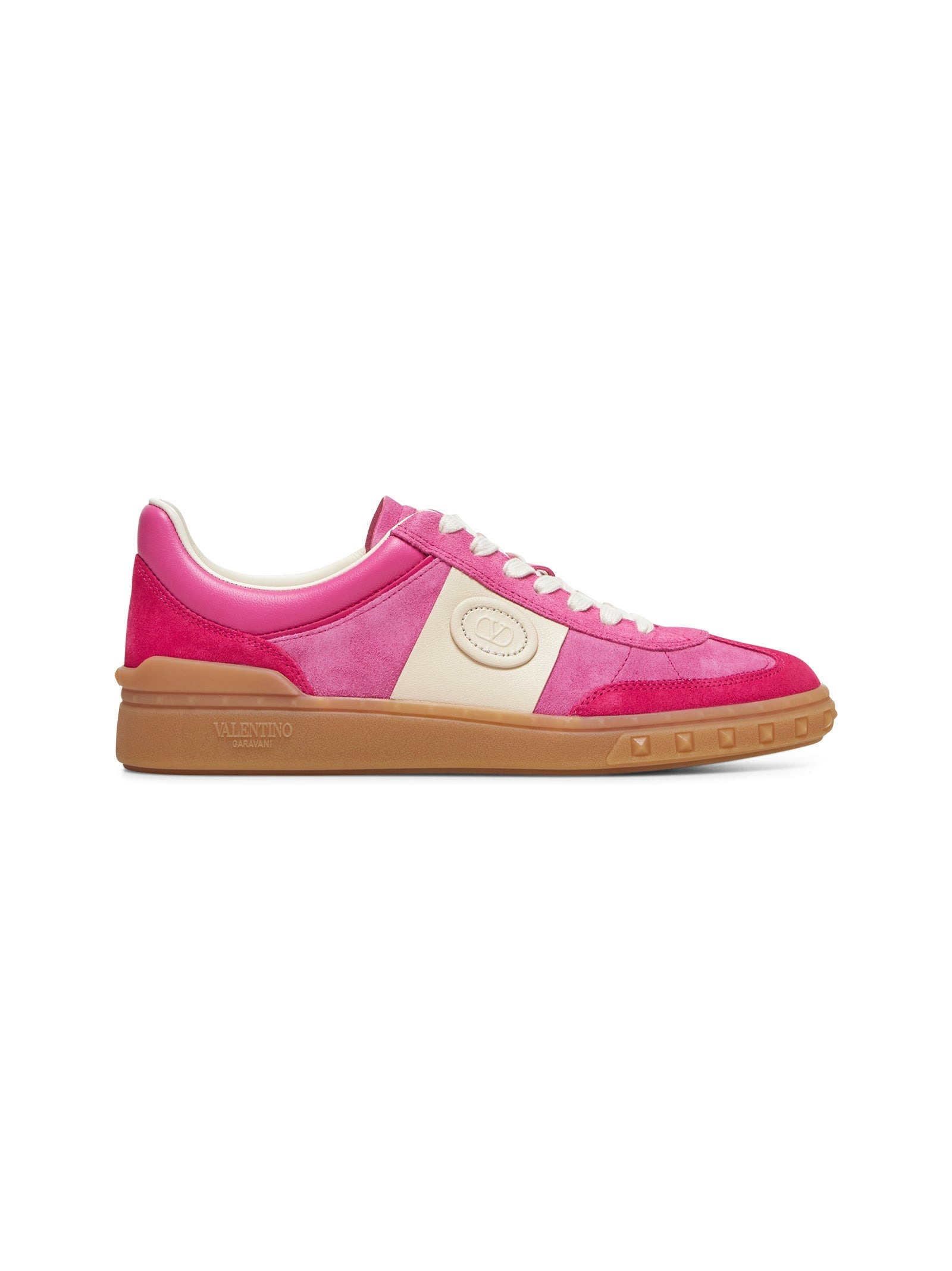 Valentino Garavani Women Pink Suede Upvillage Sneakers - 1