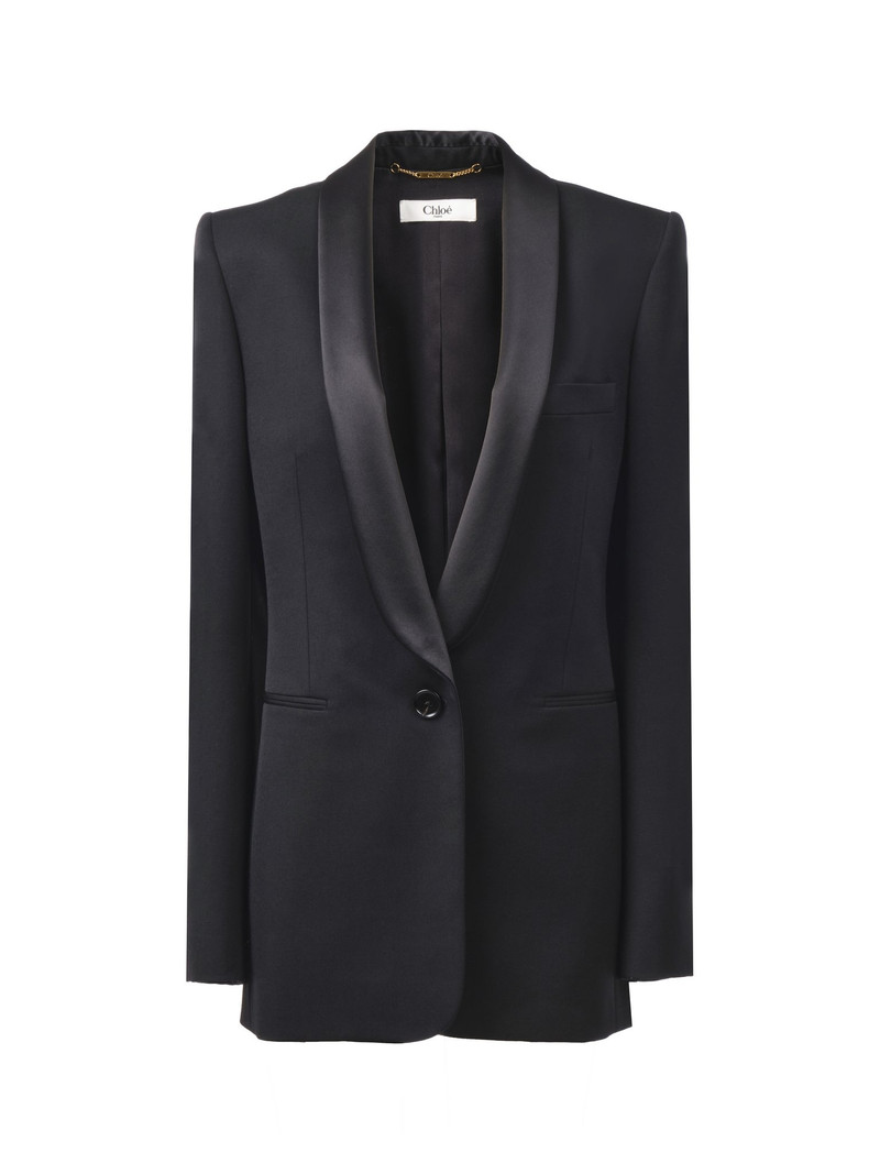 TUXEDO JACKET IN WOOL GRAIN DE POUDRE 1