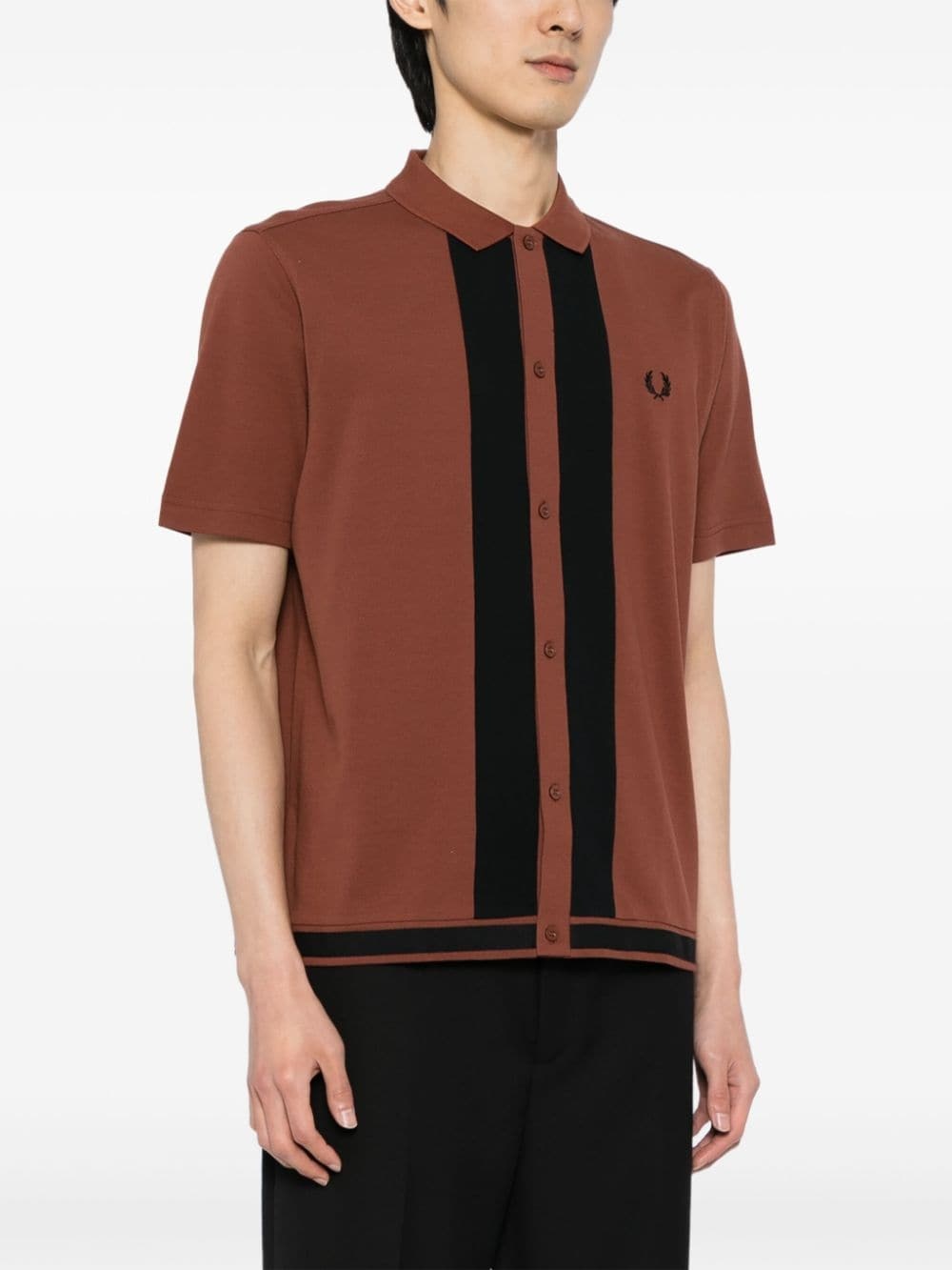 panelled cotton polo shirt - 3