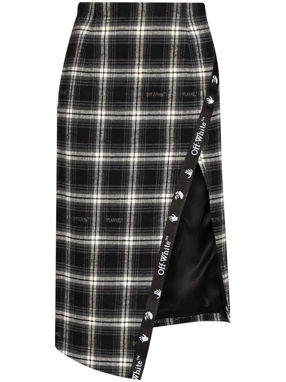 check-print asymmetric pencil skirt - 1