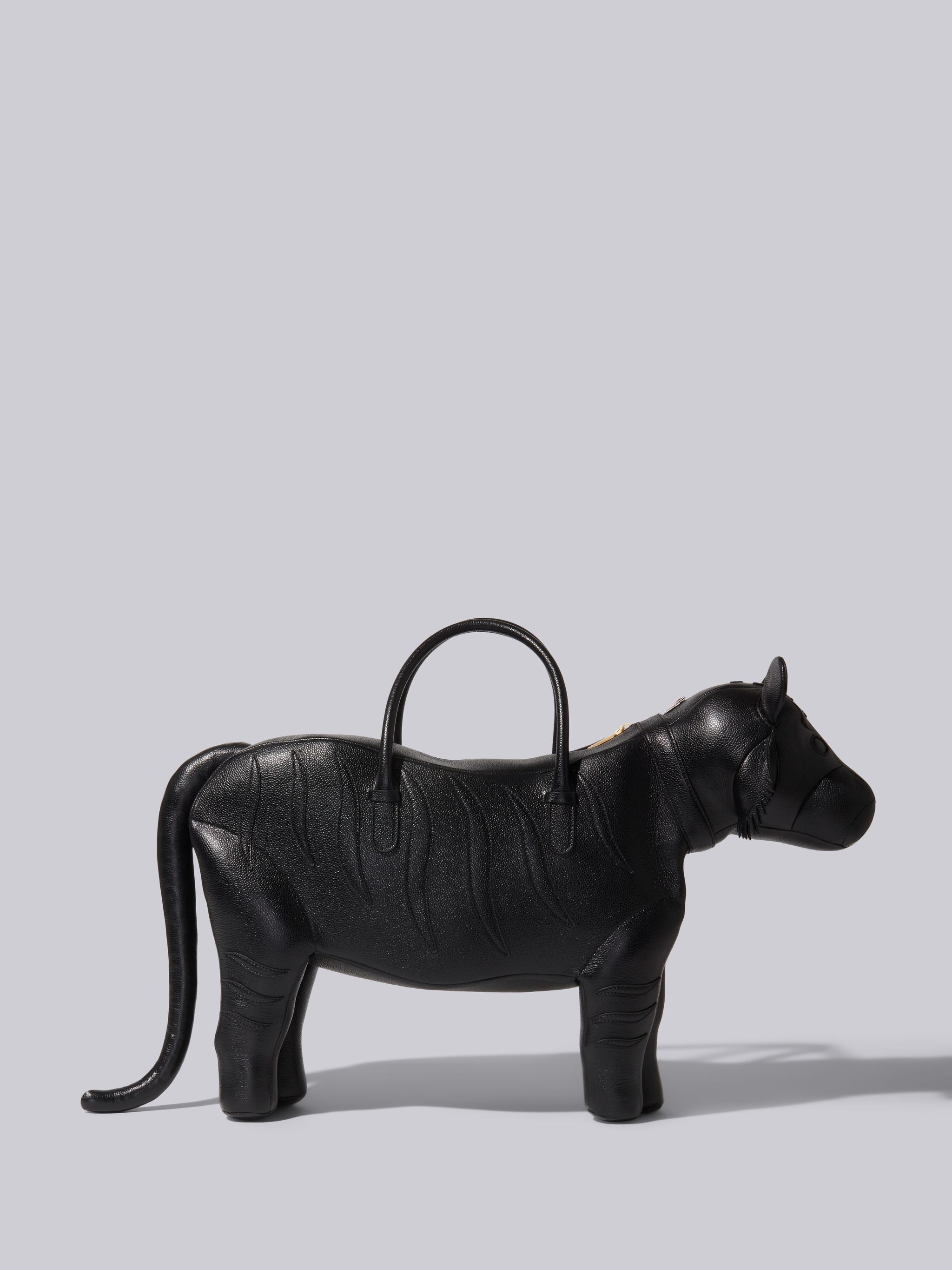Black Pebble Grain Leather Tiger Bag - 4
