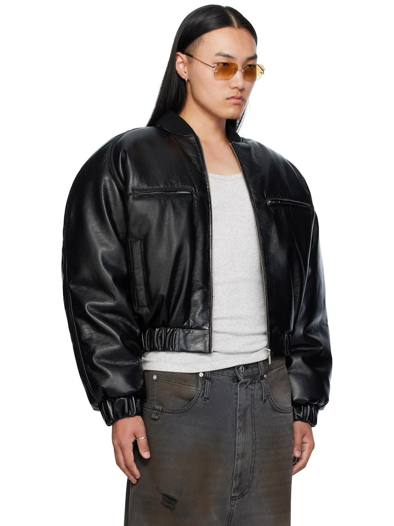 Black Riot Faux-Leather Bomber Jacket 2