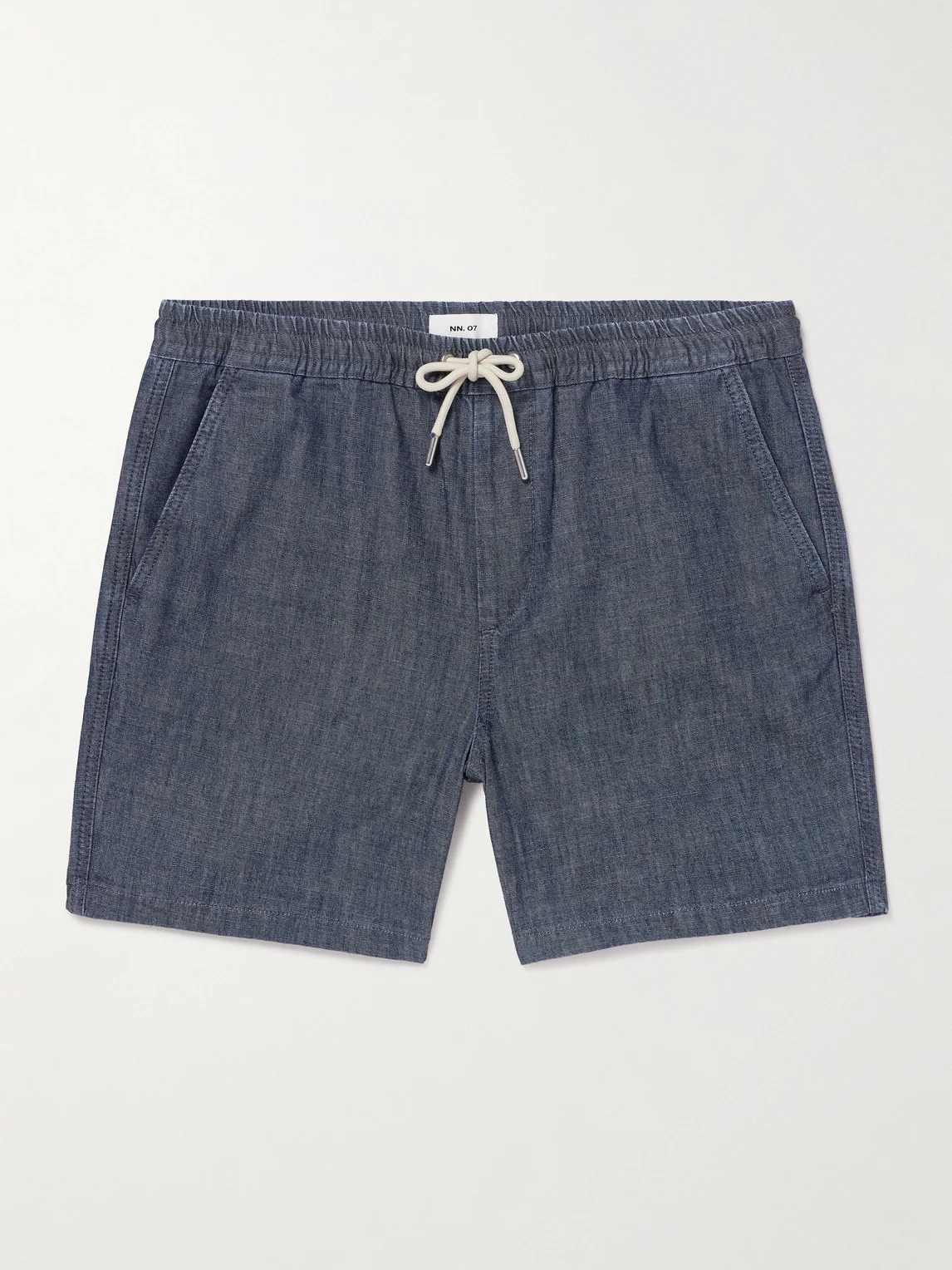 Gregor 10056 Straight-Leg Cotton-Chambray Drawstring Shorts - 1