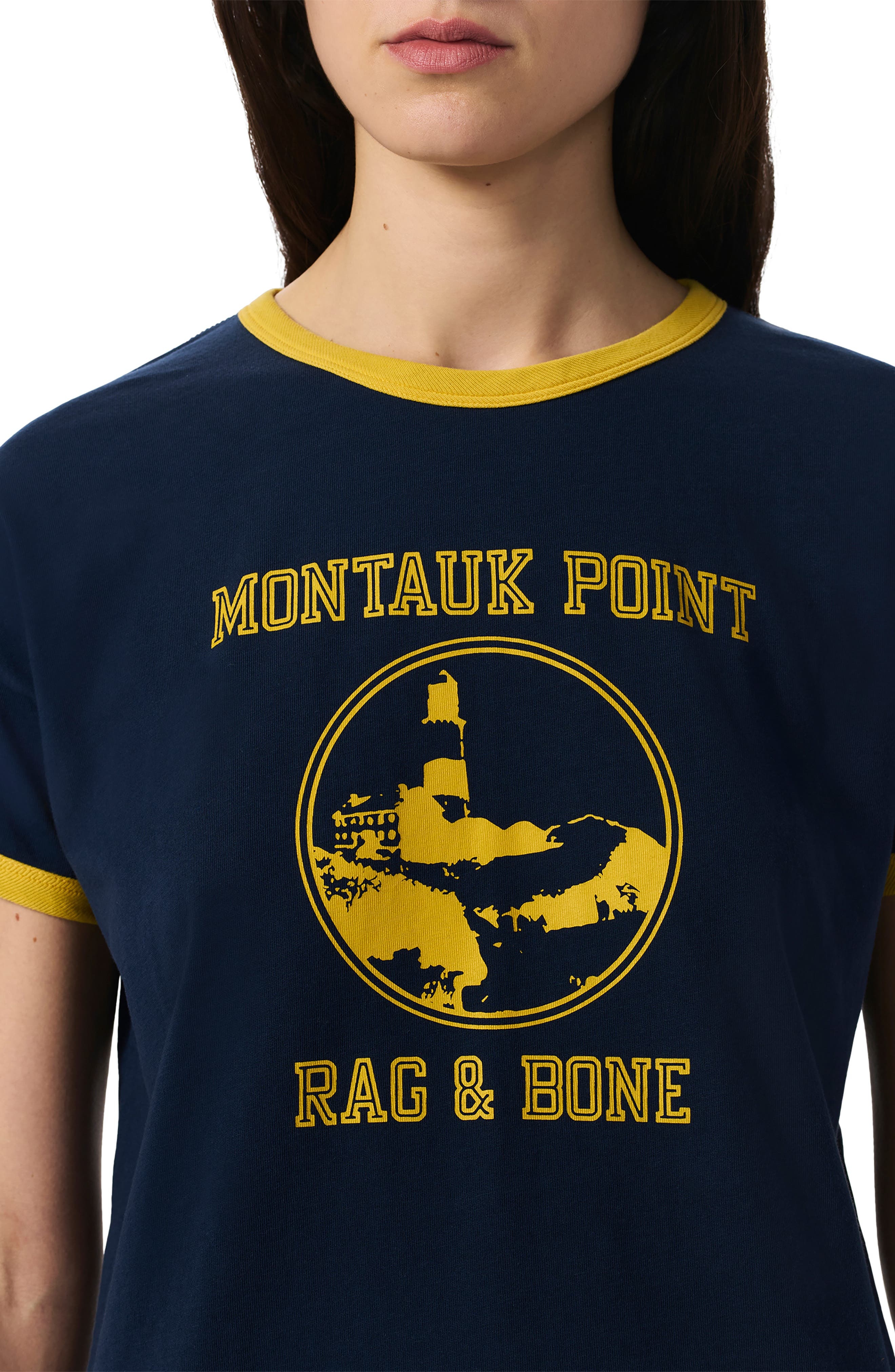 rag & bone Montauk Boxy Ringer T-Shirt in Navy at Nordstrom - 6
