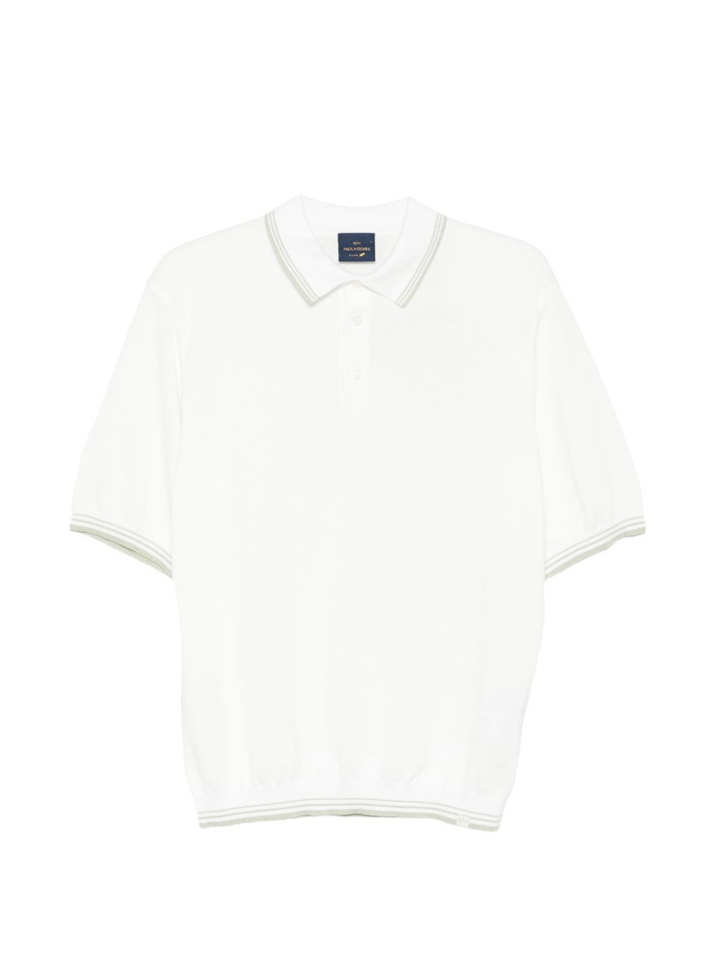 striped-collar polo shirt 1
