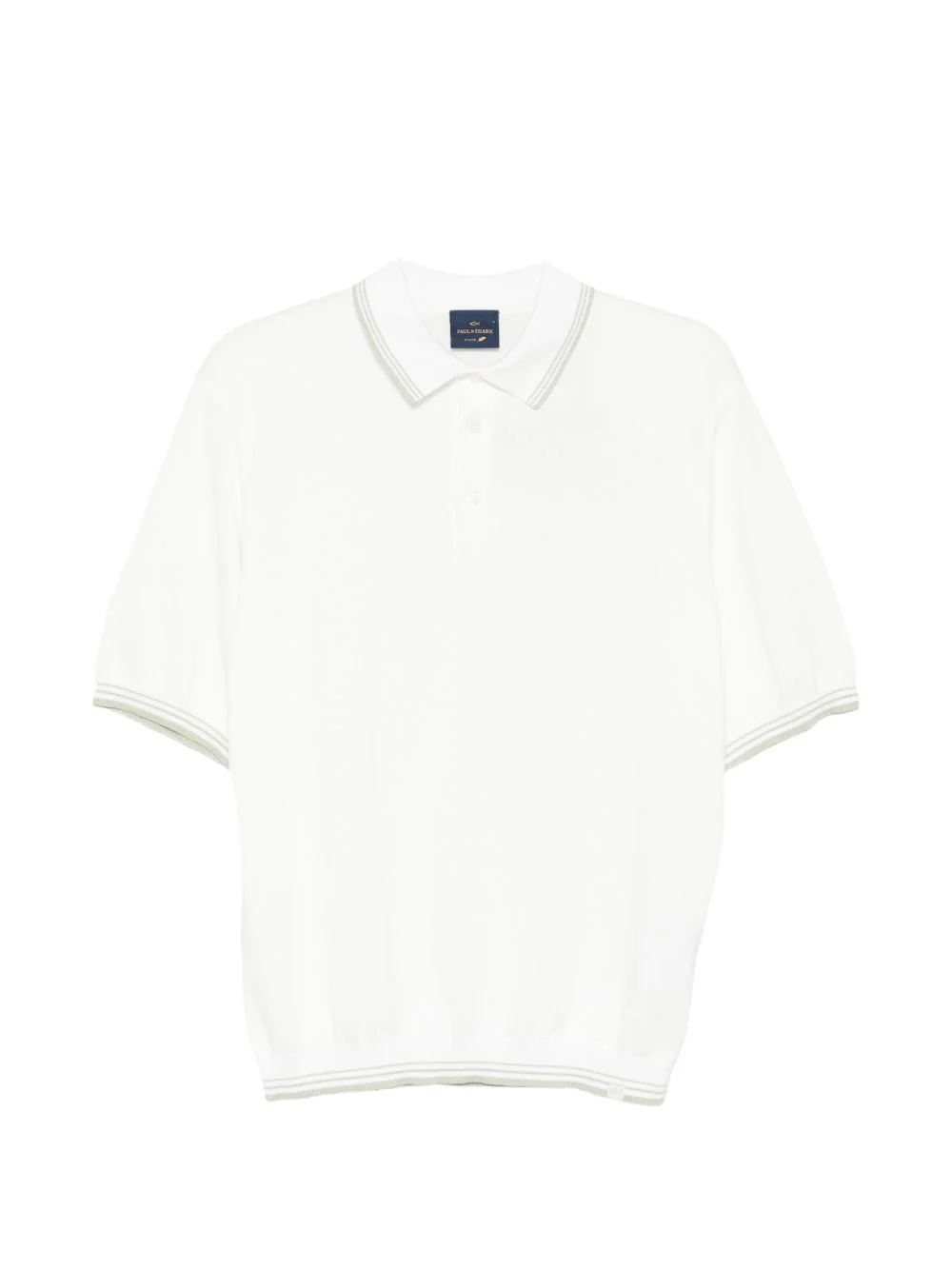 striped-collar polo shirt - 1